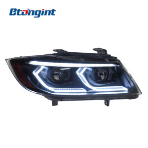 Suitable for 05‑12 BMW 3 Series E90 Headlight Assembly, New‑Style LED Lens DRL, Sequential Turn Signal Modification