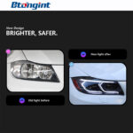 Suitable for 05‑12 BMW 3 Series E90 Headlight Assembly, New‑Style LED Lens DRL, Sequential Turn Signal Modification