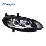 Fits 08‑14 BMW X6 E71 Headlight Assembly, Modified New‑Style Angel Eyes LED Projector Headlight