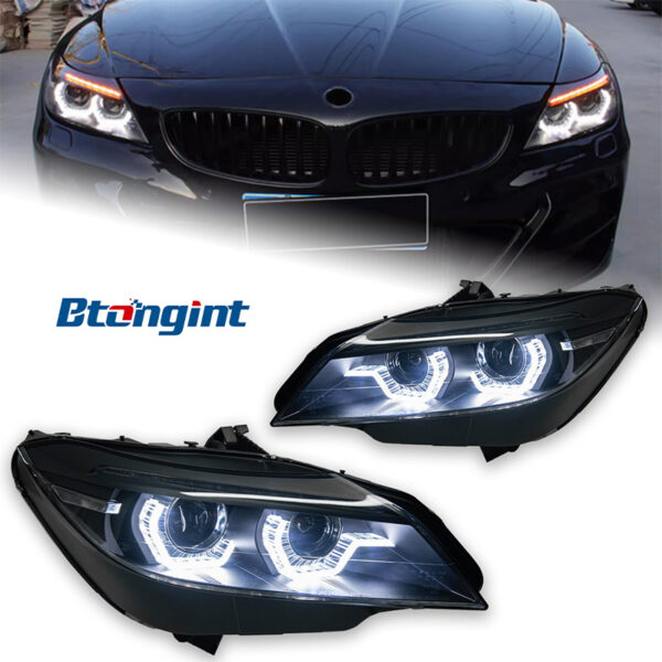 Fits 09‑16 BMW Z4 E89 Headlight Assembly, Modified Projector Xenon Headlamp with LED Sequential Turn Signal