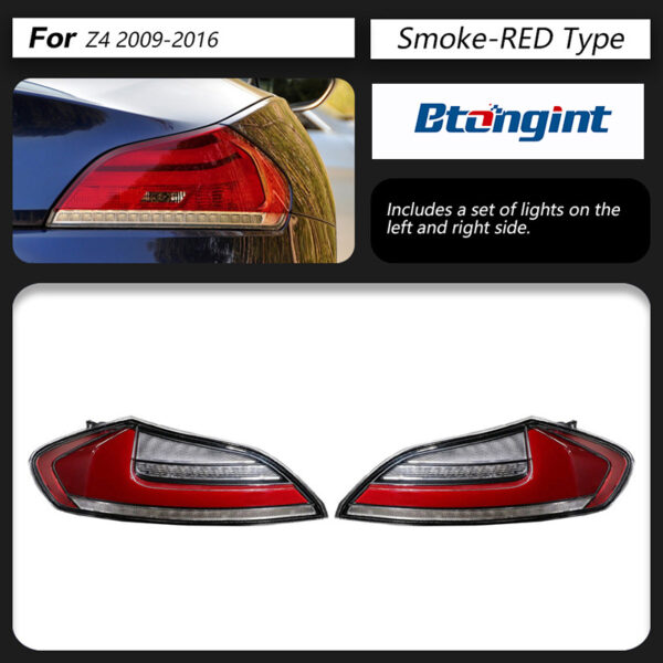 Fits 09‑16 BMW Z4 E89 Tail Light Assembly, Modified LED DRL Brake Light Rear Fog Lamp with Sequential Turn Signal