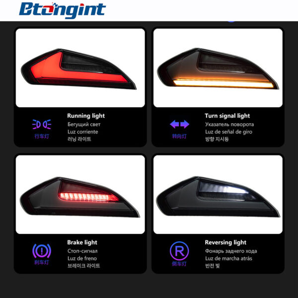 Fits 09‑16 BMW Z4 E89 Tail Light Assembly, Modified LED DRL Brake Light Rear Fog Lamp with Sequential Turn Signal