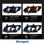 Fits 10‑13 BMW 3 Series E93 Headlight Assembly, Modified LED Projector Headlamp with DRL & Sequential Turn Signal