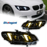 Fits 10‑13 BMW 3 Series E93 Headlight Assembly, Modified LED Projector Headlamp with DRL & Sequential Turn Signal