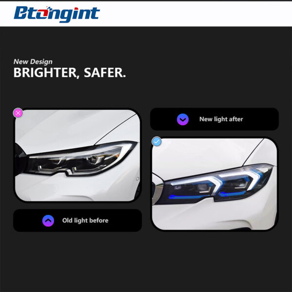 Headlight Assembly for BMW G20 G28 3 Series 320i 2019-2024, Retrofit LED Headlamp with Integrated Turn Signal.