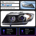 LED Angel Eye Headlight Assembly For BMW 3 Series E90 318 320 325i, Modified DRL Daytime Running Light.