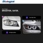 LED Angel Eye Headlight Assembly For BMW 3 Series E90 318 320 325i, Modified DRL Daytime Running Light.
