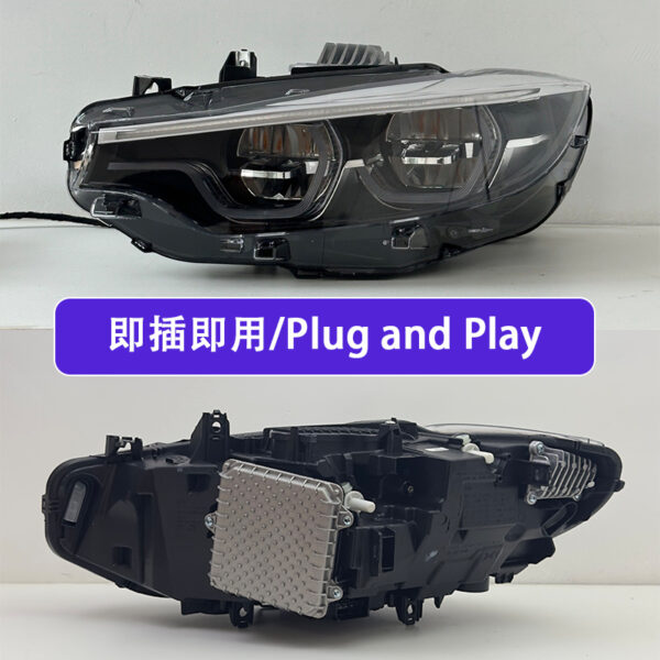 GTS Style Yellow DRL LED Headlights Assembly Compatible with BMW 4 Series F32 F82 F36 2013-2020, M4 Modified Projector Headlamp.