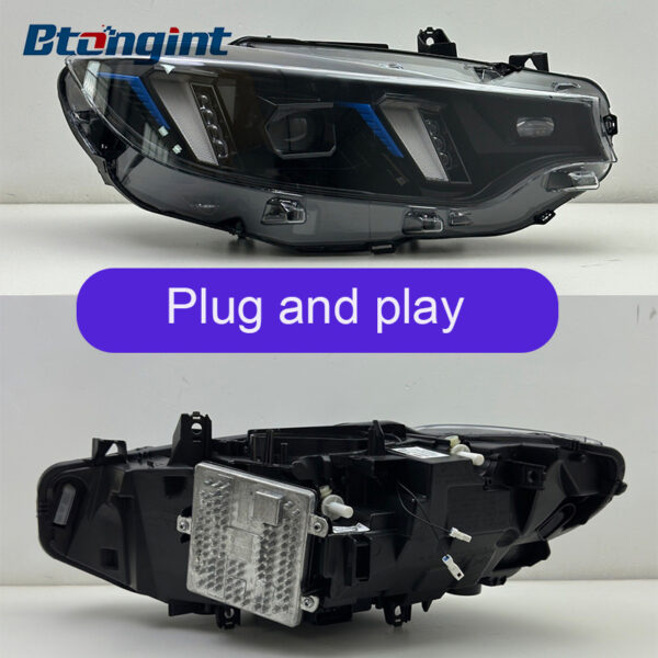Laser Fang Two-Tone DRL Headlight Assembly For BMW 4 Series F32 2013-2020, Sequential Turn Signal.
