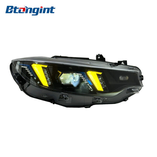 Laser Fang Two-Tone DRL Headlight Assembly For BMW 4 Series F32 2013-2020, Sequential Turn Signal.