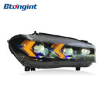 G05 Arrow Style LED Headlights Assembly Compatible with BMW X5 F15 2014-2018, Streamer DRL Projector Headlamp.
