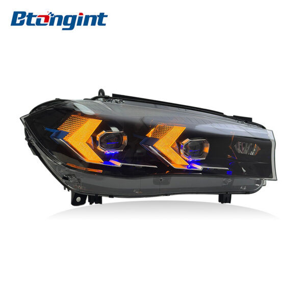 G05 Arrow Style LED Headlights Assembly Compatible with BMW X5 F15 2014-2018, Streamer DRL Projector Headlamp.
