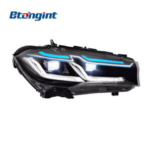 2023 Style LED Headlights Assembly Compatible with BMW X5 F15 2014-2018, Streamer DRL Projector Headlamp