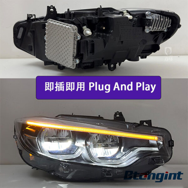GTS Spoon LED Headlights Assembly Compatible with BMW 4 Series F32 F82 F36 2014-2019, Bi-LED Projector DRL.