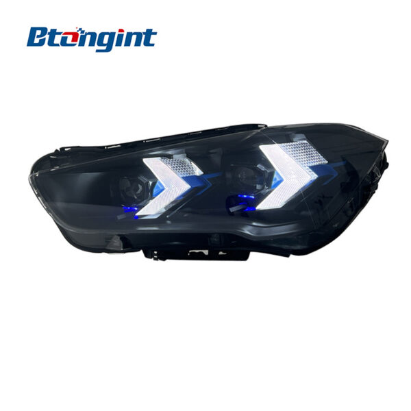 Spoon Style Yellow White Two Color DRL Headlights Assembly Compatible with BMW X1 F49 2016-2019, Projector Headlamp With Turn Signal.