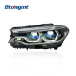 Spoon Two Color DRL Laser Headlights Assembly Compatible with BMW 5 Series G30 G38 2018-2020, Laser Bi-Projector Headlamp