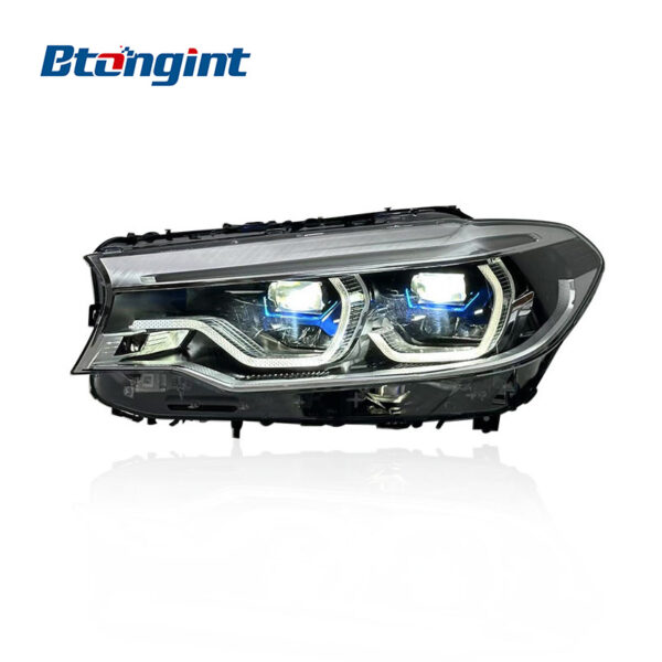 Spoon Two Color DRL Laser Headlights Assembly Compatible with BMW 5 Series G30 G38 2018-2020, Laser Bi-Projector Headlamp