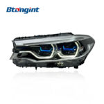 Spoon Two Color DRL Laser Headlights Assembly Compatible with BMW 5 Series G30 G38 2018-2020, Laser Bi-Projector Headlamp