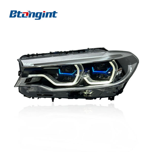 Spoon Two Color DRL Laser Headlights Assembly Compatible with BMW 5 Series G30 G38 2018-2020, Laser Bi-Projector Headlamp