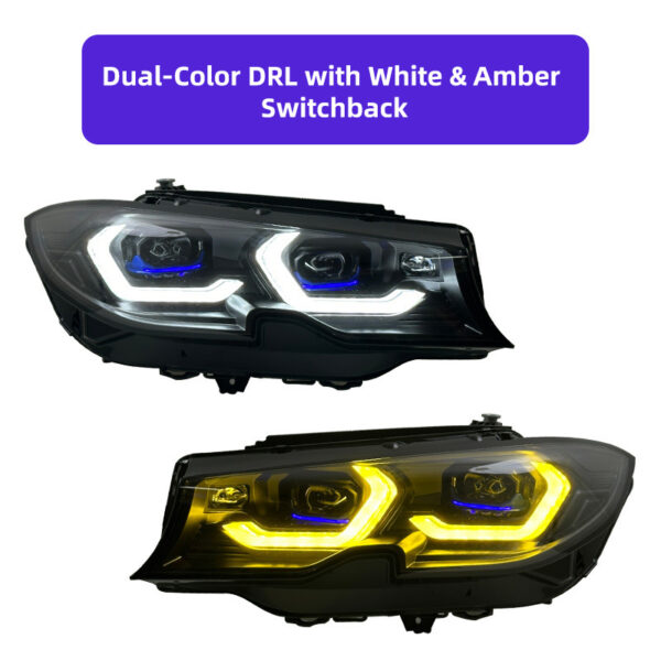 For 2019-2021 BMW 3 Series G20 G28 Laser Headlight Assembly, New LED Sun Spoon Headlamp Upgrade