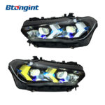 For 2019-2022 BMW X5 G05 Headlight Assembly, LED Laser Lens with New DRL & Turn Signal Upgrade