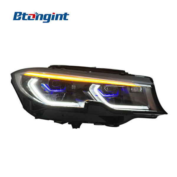 For 2020-2022 BMW 3 Series G20 Headlight Assembly, High Configuration LED Spoon DRL Laser Lens Headlamp Upgrade