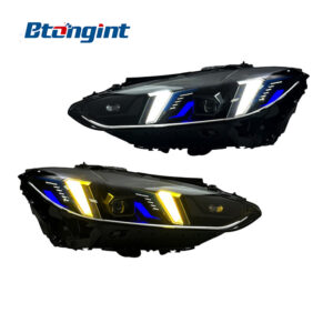 For 2021-2024 BMW 4 Series G22 G82 Headlight Assembly, M4 Fangs Style LED Bi-color Headlamp Upgrade