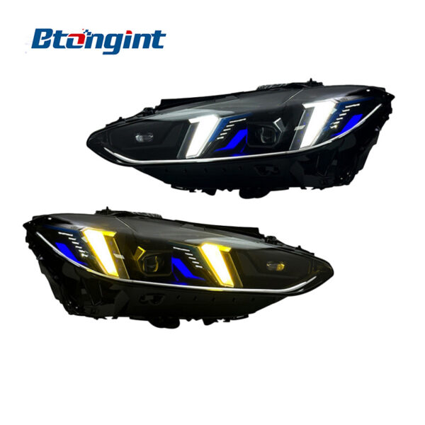 For 2021-2024 BMW 4 Series G22 G82 Headlight Assembly, M4 Fangs Style LED Bi-color Headlamp Upgrade