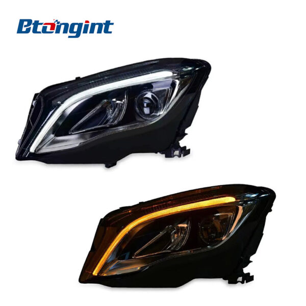For Mercedes-Benz GLA Headlight Assembly, GLA200 Low to High Spec LED Lens Headlamp with DRL Upgrade
