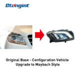 For Mercedes-Benz ML-Class W166 Headlight Assembly, Maybach Style LED Headlamp With Sequential Turn Signal DRL Upgrade