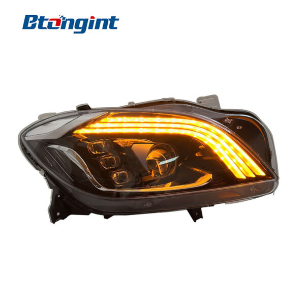 For Mercedes-Benz ML-Class W166 Headlight Assembly, Maybach Style LED Headlamp With Sequential Turn Signal DRL Upgrade