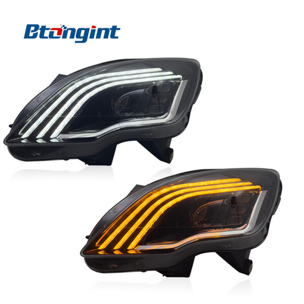 For 2010-2017 Mercedes-Benz R-Class W251 Headlight Assembly, Maybach Style LED Headlamp With Sequential Turn Signal DRL Upgrade