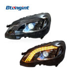 For 2014-2015 Mercedes-Benz E-Class W212 Headlight Assembly, Maybach Style LED Headlamp With Sequential DRL Upgrade