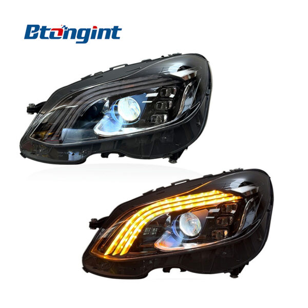 For 2014-2015 Mercedes-Benz E-Class W212 Headlight Assembly, Maybach Style LED Headlamp With Sequential DRL Upgrade