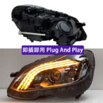 For 2014-2015 Mercedes-Benz E-Class W212 Headlight Assembly, Maybach Style LED Headlamp With Sequential DRL Upgrade