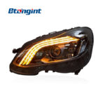 For 2014-2015 Mercedes-Benz E-Class W212 Headlight Assembly, Maybach Style LED Headlamp With Sequential DRL Upgrade