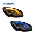 For 2014-2018 Mercedes-Benz S-Class W222 Headlight Assembly, Maybach Style LED Lens Headlamp With DRL & Turn Signal Upgrade