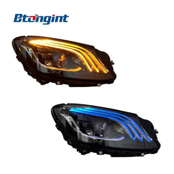 For 2014-2018 Mercedes-Benz S-Class W222 Headlight Assembly, Maybach Style LED Lens Headlamp With DRL & Turn Signal Upgrade
