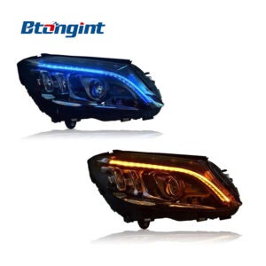 For 2015‑2021 Mercedes‑Benz C‑Class W205 Headlight Assembly, LED Headlamp With DRL & Sequential Turn Signal Upgrade.