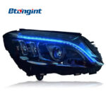For 2015‑2021 Mercedes‑Benz C‑Class W205 Headlight Assembly, LED Headlamp With DRL & Sequential Turn Signal Upgrade.