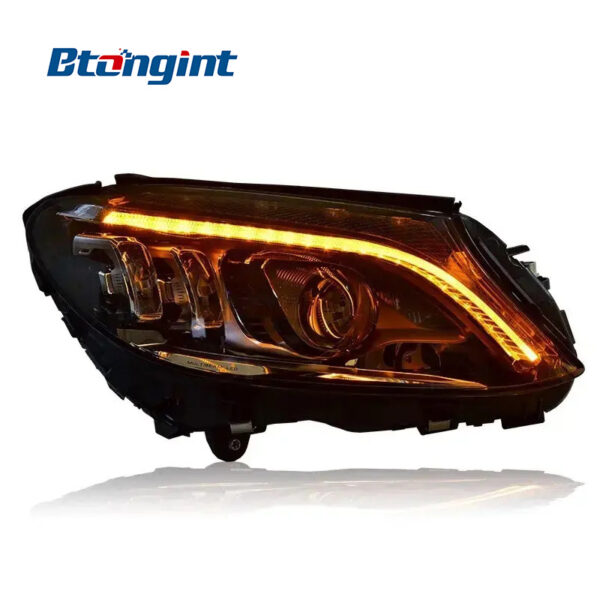 For 2015‑2021 Mercedes‑Benz C‑Class W205 Headlight Assembly, LED Headlamp With DRL & Sequential Turn Signal Upgrade.