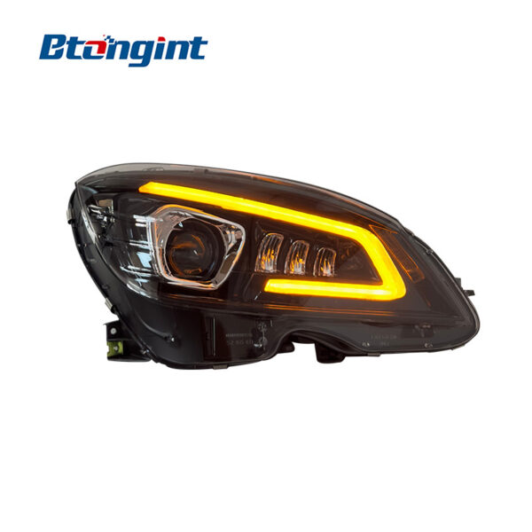 主标题：For 2011‑2014 Mercedes‑Benz C‑Class W204 Headlight Assembly, LED Lens Headlamp With DRL & Sequential Turn Signal Upgrade