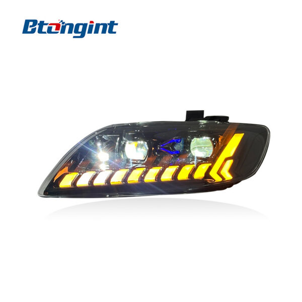 For 2006‑2015 Audi Q7 Headlight Assembly, LED Laser Bi‑Xenon Lens Headlamp With DRL & Sequential Turn Signal Upgrade