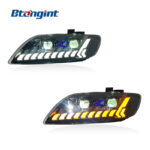 For 2006‑2015 Audi Q7 Headlight Assembly, LED Laser Bi‑Xenon Lens Headlamp With DRL & Sequential Turn Signal Upgrade