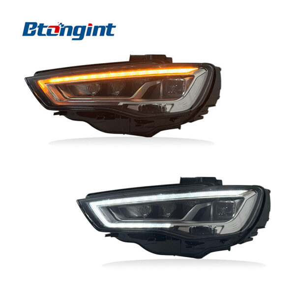 Headlight Assembly For Audi A3 2014‑2016 Upgrade To 2017 New Matrix LED Lens DRL Sequential Turn Signal Retrofit