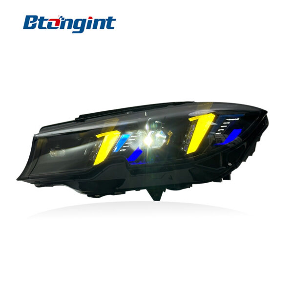 Headlight Assembly For BMW 3‑Series G20 G28 2020‑2022 Retrofit G22 Fangs Style DRL Headlamp