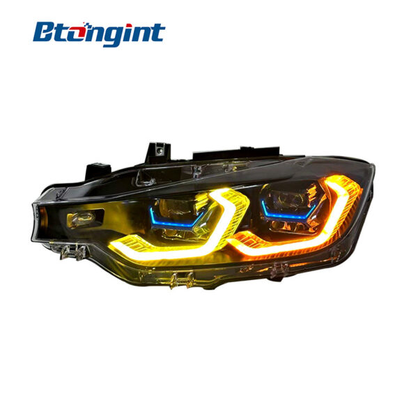 Headlight Assembly For BMW 3‑Series F30 F35 2013‑2018 Retrofit Scoop‑Shape DRL Laser LED Lens Headlamp