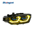 Headlight Assembly For BMW 3‑Series F30 F35 2013‑2018 Retrofit Scoop‑Shape DRL Laser LED Lens Headlamp