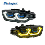 Headlight Assembly For BMW 3‑Series F30 F35 2013‑2018 Retrofit Scoop‑Shape DRL Laser LED Lens Headlamp