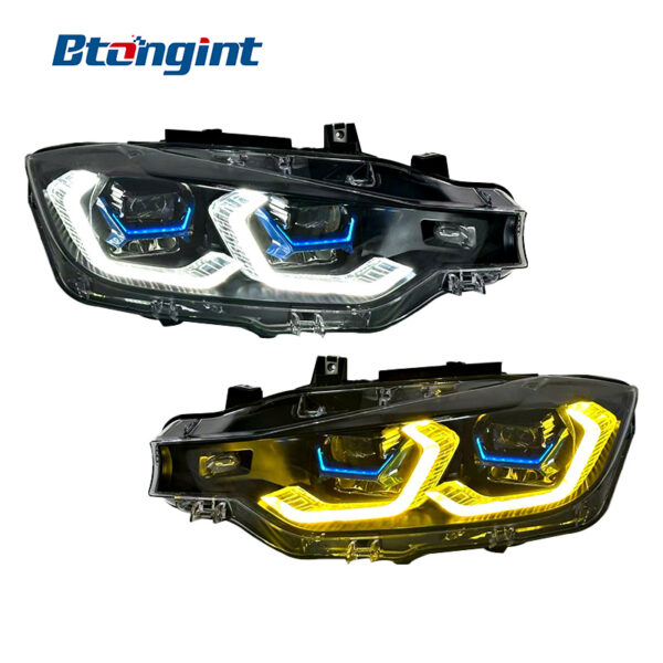 Headlight Assembly For BMW 3‑Series F30 F35 2013‑2018 Retrofit Scoop‑Shape DRL Laser LED Lens Headlamp